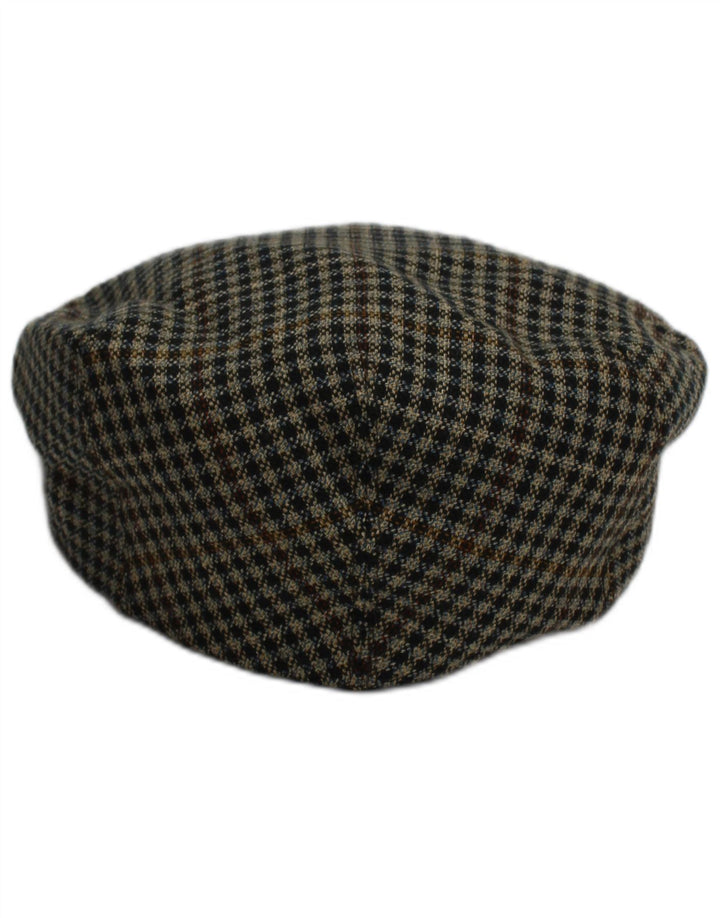 Barbisio Boné masculino liso médio marrom Houndstooth clássico