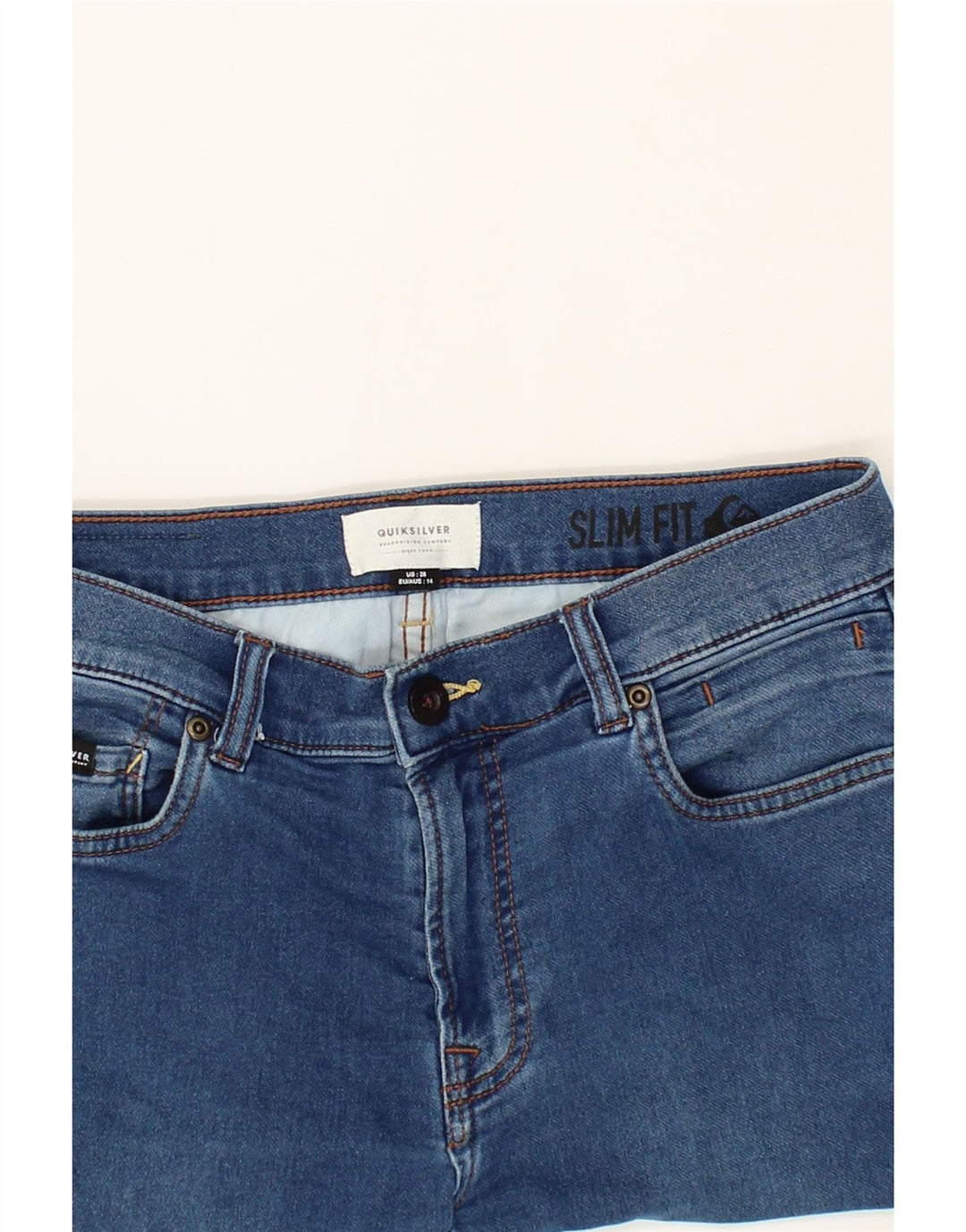 QUIKSILVER Womens Slim Jeans W28 L30 Blue Cotton Vintage Quiksilver and Second-Hand Quiksilver from Messina Hembry 