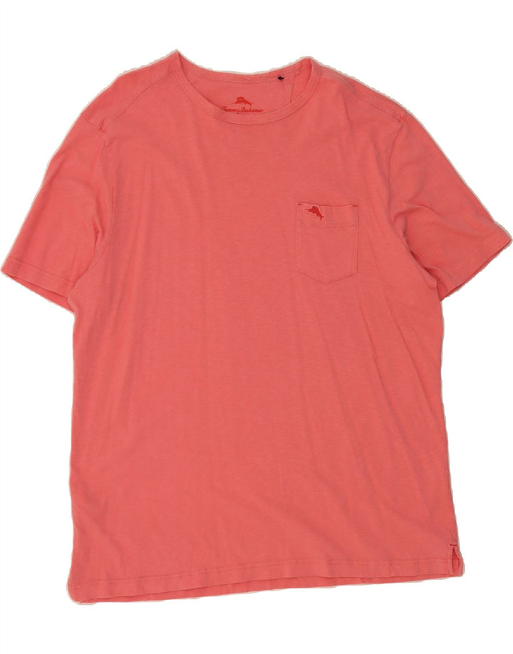 TOMMY BAHAMA Mens T-Shirt Top XL Pink Cotton Vintage Tommy Bahama and Second-Hand Tommy Bahama from Messina Hembry 