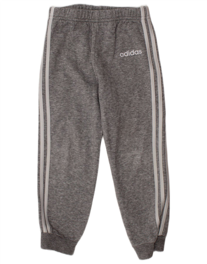 ADIDAS Meninos Calças de Treino Gráfico Joggers 3-4 Anos Cinza Algodão