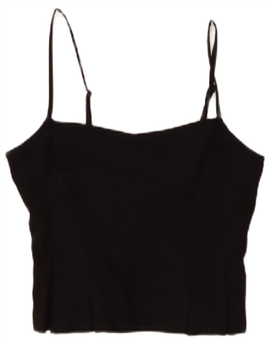 Peachy Den Top feminino cropped UK 12 algodão preto médio