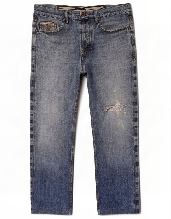 Henry Cottons Mens Jeans retos desgastados W34 L26 Azul