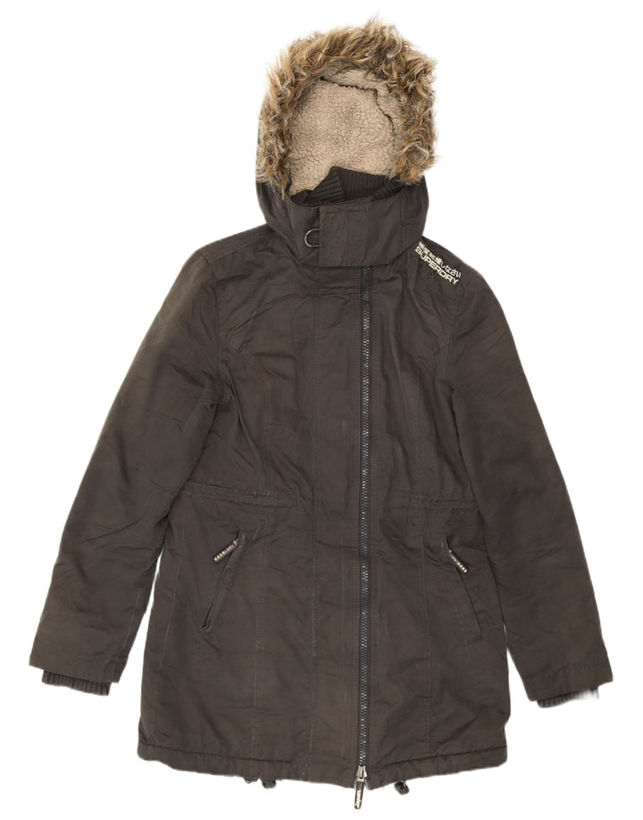 Jaqueta feminina SUPERDRY The windparka Graphic Parka UK 14 cinza médio