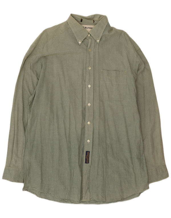 Camisa masculina de flanela Tommy Hilfiger XL verde guingão