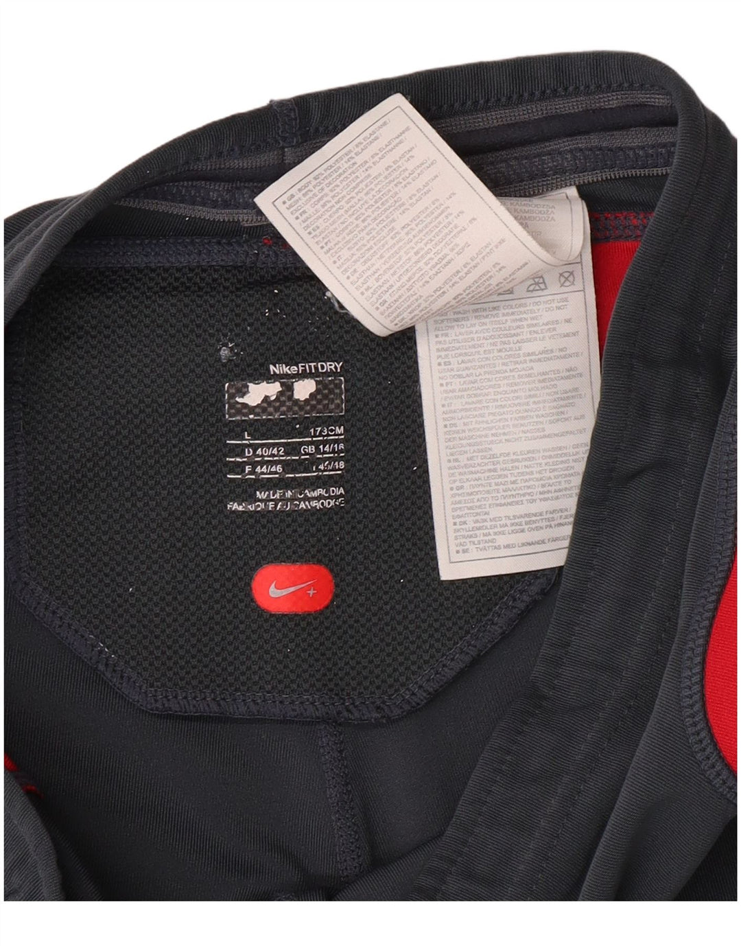 NIKE Womens Bermuda Sport Shorts UK 14/16 Grande Cinza Colorblock