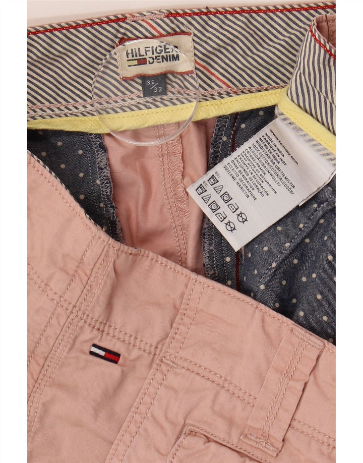 TOMMY HILFIGER Womens Slim Casual Trousers W32 L32 Pink Cotton Vintage Tommy Hilfiger and Second-Hand Tommy Hilfiger from Messina Hembry 