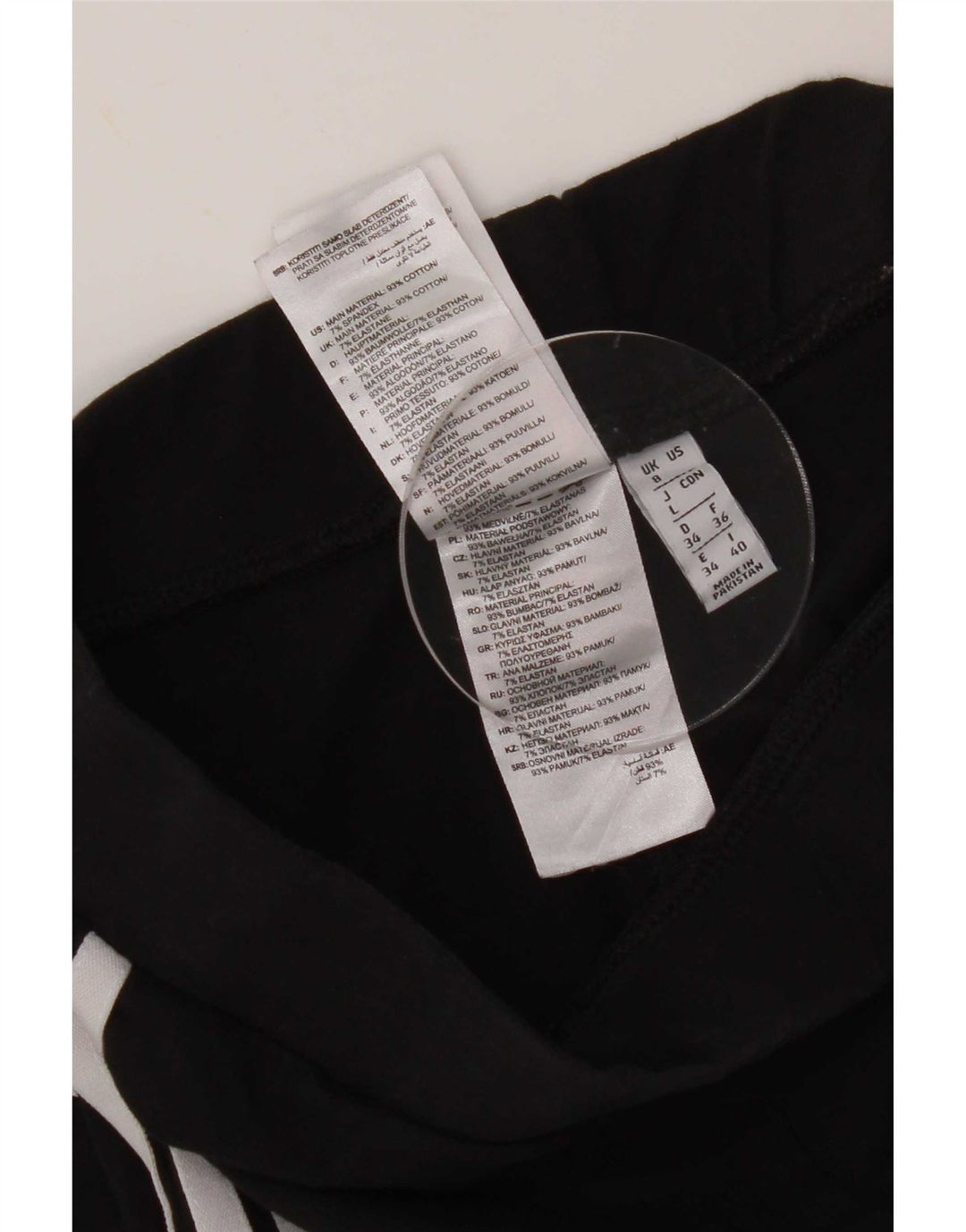 Leggings Adidas Femininas UK 8 Pequenas Algodão Preto