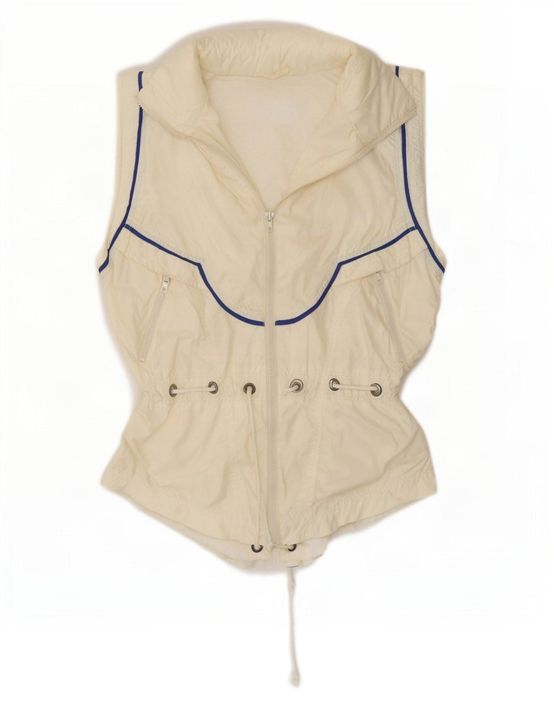 Sportalm Womens Graphic Gilet EU 36 Pequeno Off White Colourblock Poliamida