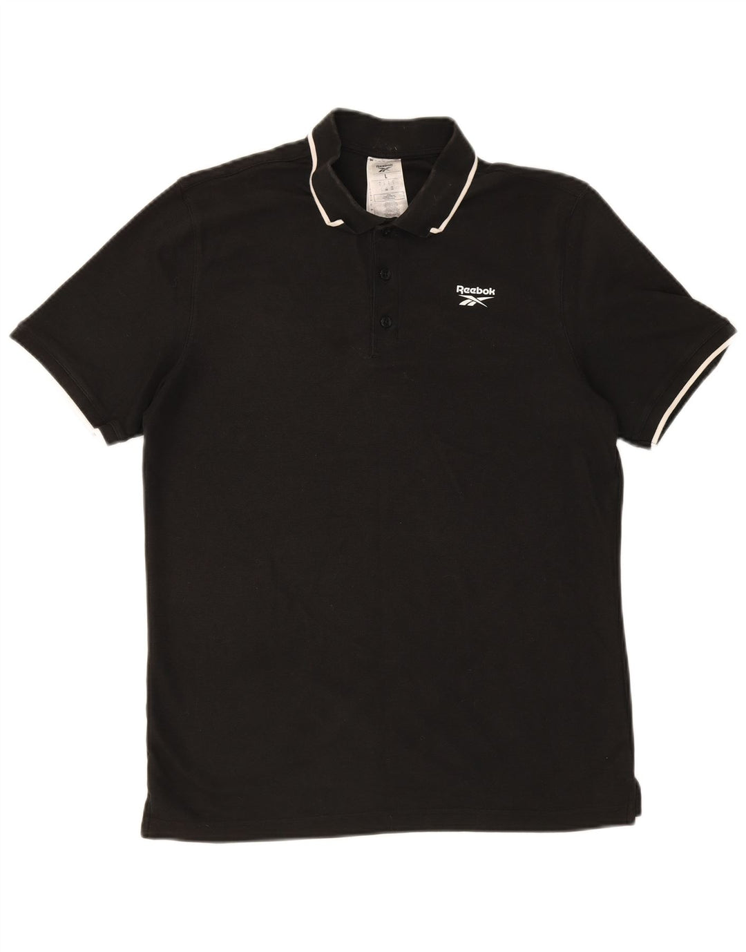 Camisa polo masculina REEBOK grande algodão preto