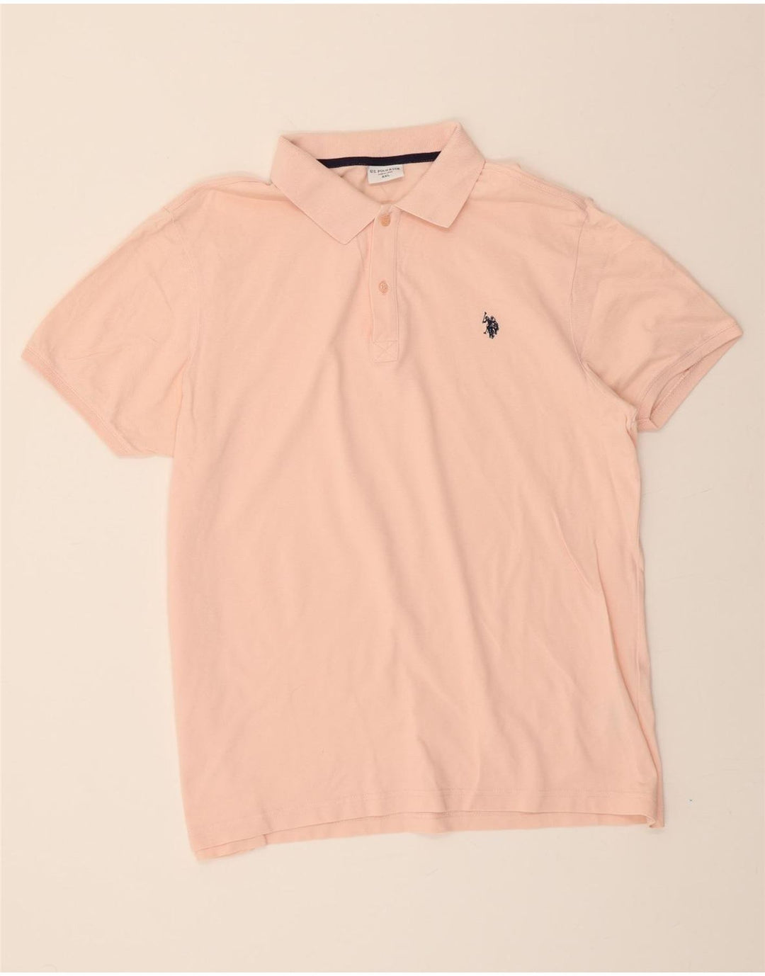 U.S. POLO ASSN. Mens Polo Shirt 2XL Pink Cotton Vintage U.S. Polo Assn. and Second-Hand U.S. Polo Assn. from Messina Hembry 