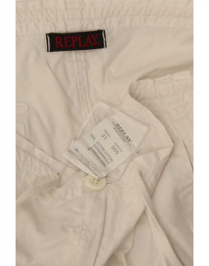Bermuda masculina Replay W31 médio algodão branco