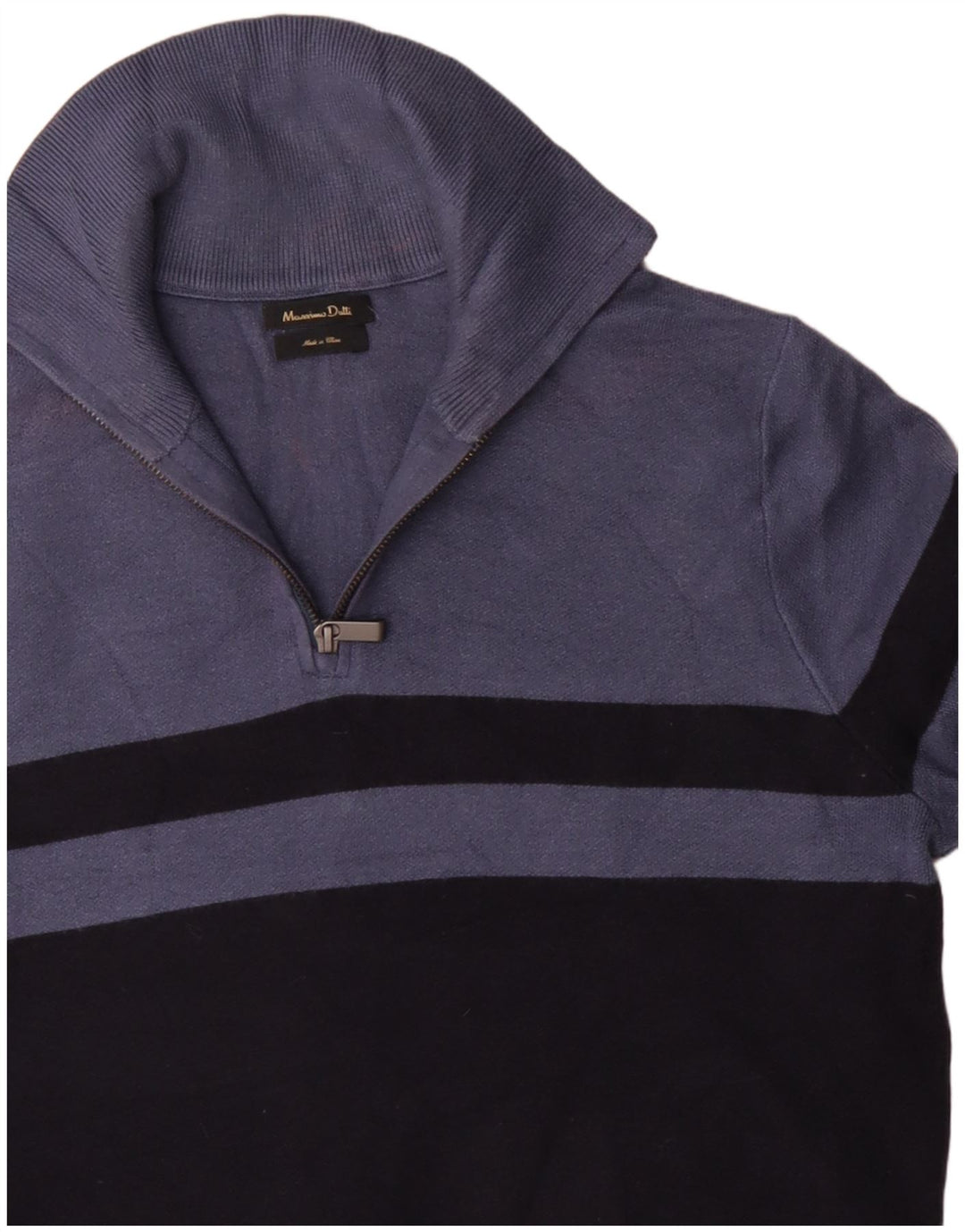 Suéter feminino Massimo Dutti com gola e zíper Reino Unido 14 médio azul marinho