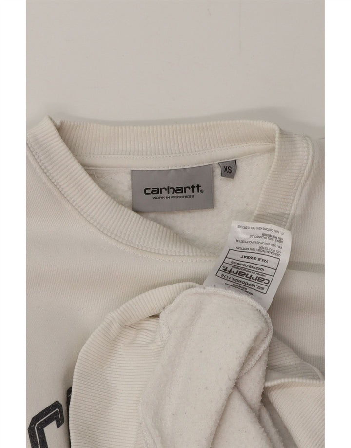 CARHARTT moletom gráfico masculino Jumper XS algodão branco