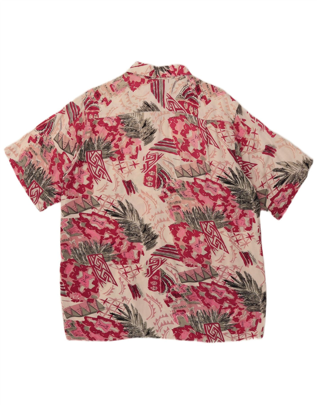 Camisa masculina de manga curta Day-X tamanho 41/42 grande rosa patchwork viscose