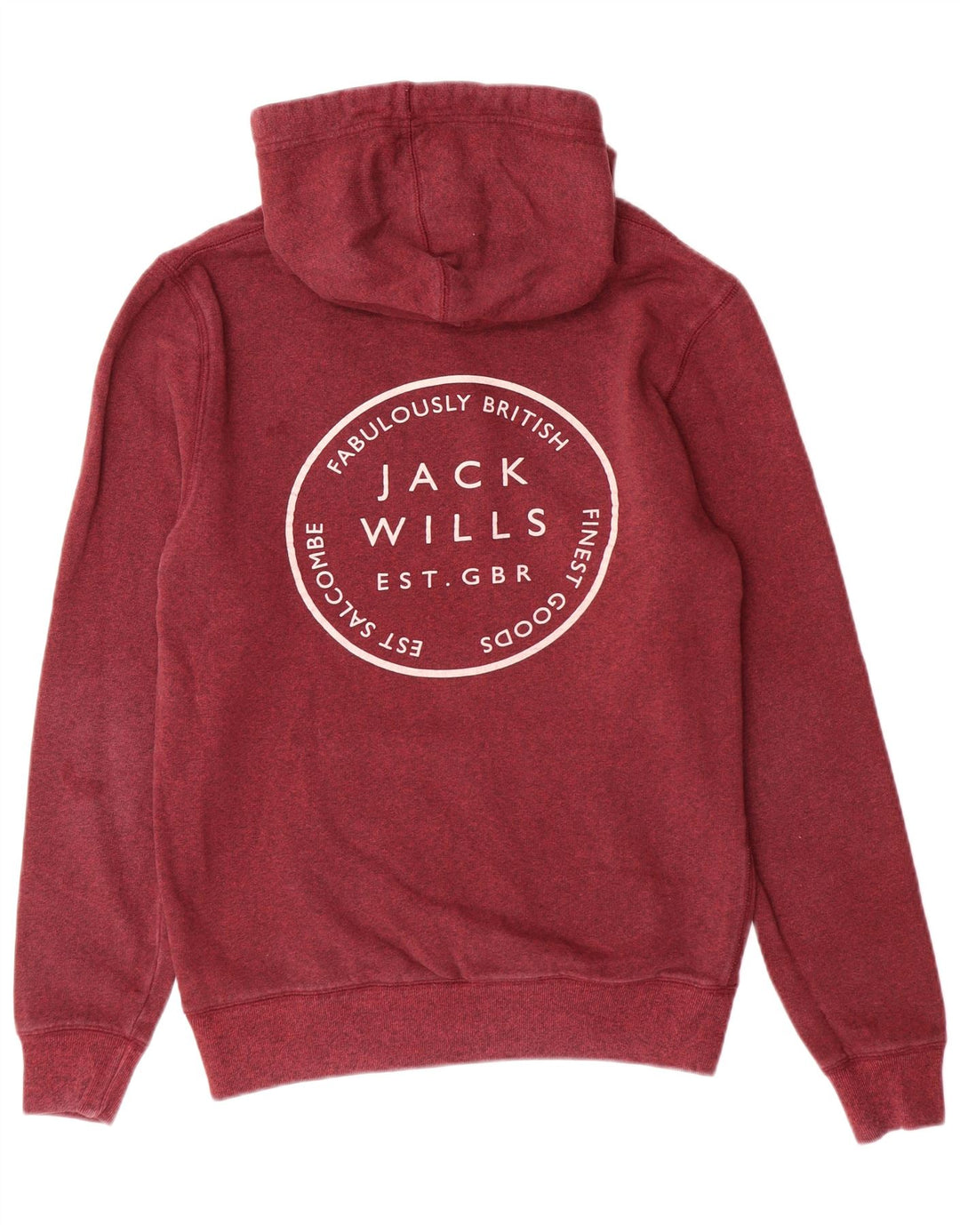 Jumper com capuz gráfico masculino JACK WILLS pequeno algodão manchado cor de vinho