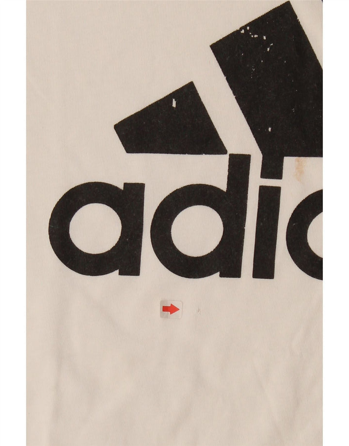 ADIDAS Mens Graphic T-Shirt Top Medium White Cotton Vintage Adidas and Second-Hand Adidas from Messina Hembry 