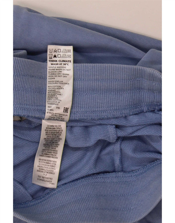 Calça de treino feminina Marks & Spencer Joggers Reino Unido 12 algodão azul médio
