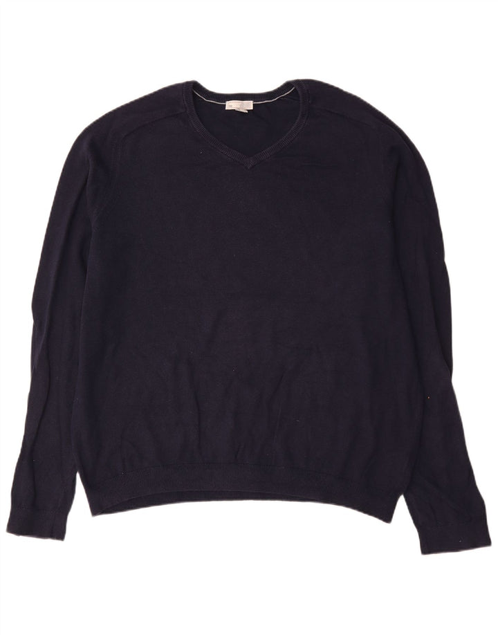 Suéter masculino Gap com decote em V XL azul marinho algodão