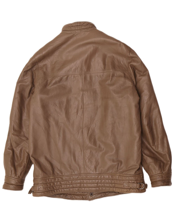 Jaqueta de couro bomber masculina Camox Reino Unido 38 marrom médio