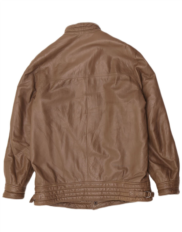 Jaqueta de couro bomber masculina Camox Reino Unido 38 marrom médio