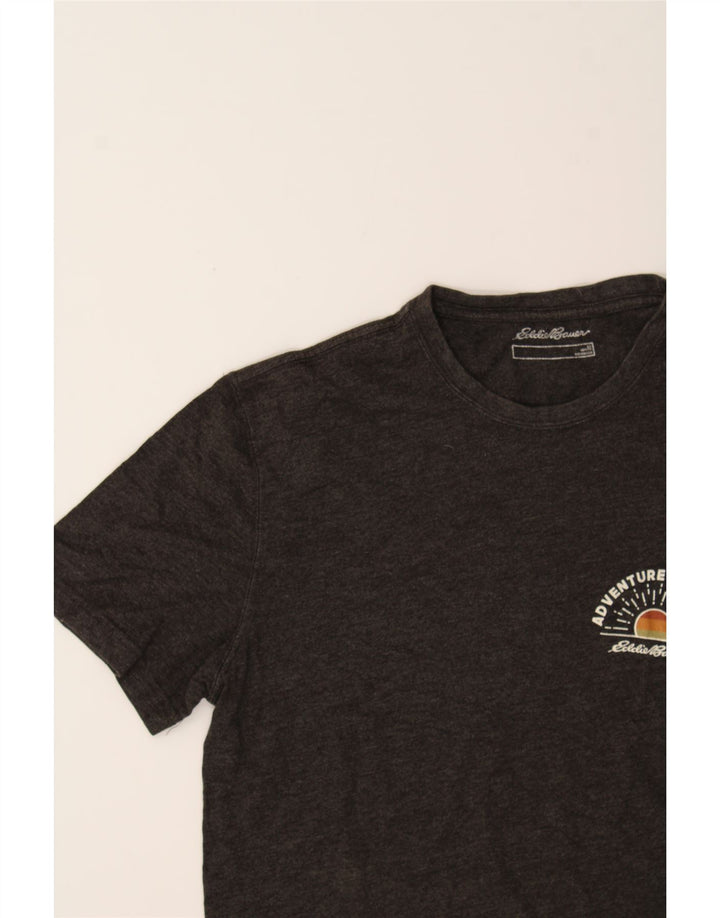 EDDIE BAUER Mens Graphic T-Shirt Top Medium Grey Cotton Vintage Eddie Bauer and Second-Hand Eddie Bauer from Messina Hembry 