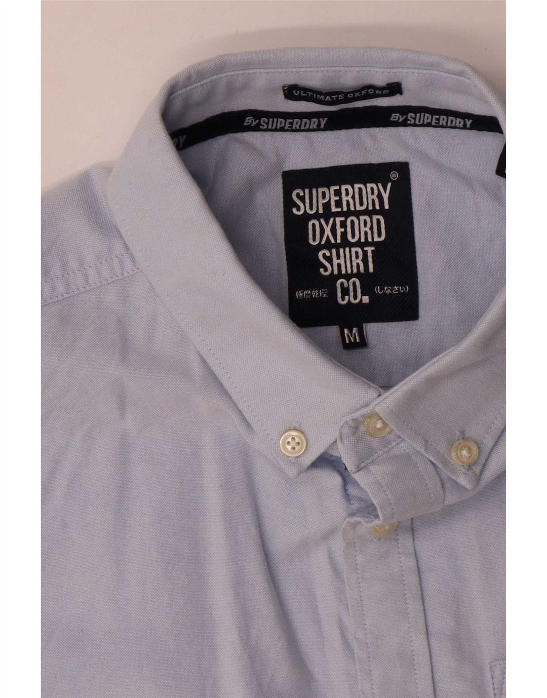 Camisa masculina Superdry manga curta azul médio algodão