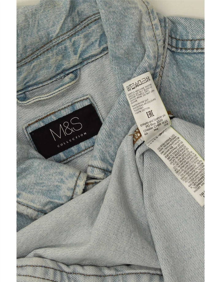 Jaqueta jeans feminina Marks & Spencer Reino Unido 28 6XL algodão azul