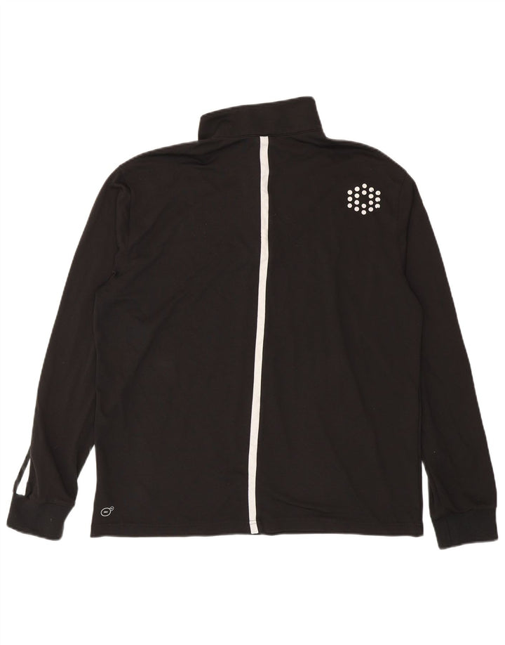 Puma Mens Zip Neck Pulôver Treino Top Grande Poliéster Preto