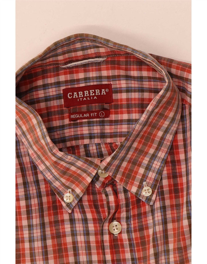 Camisa Carrera Masculina Regular Fit Grande Xadrez Vermelho