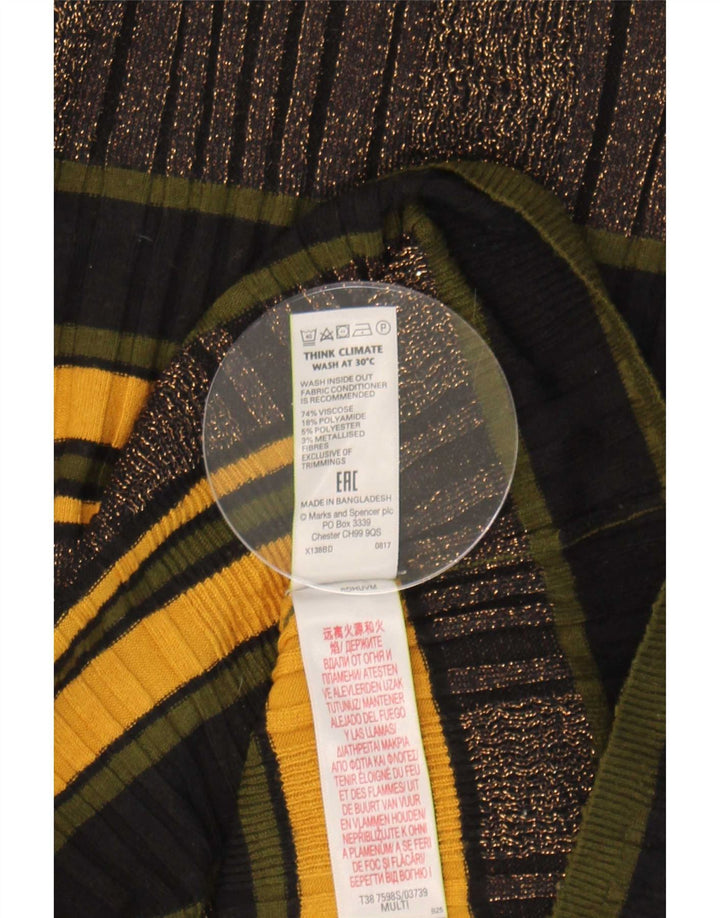 Suéter feminino Marks & Spencer com gola canoa Reino Unido 16 grande multicolorido