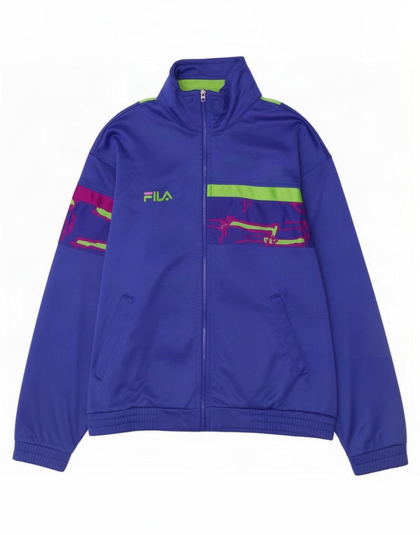 Jaqueta Fila Meninos Treino Top 11-12 Anos Azul Colourblock Triacetato