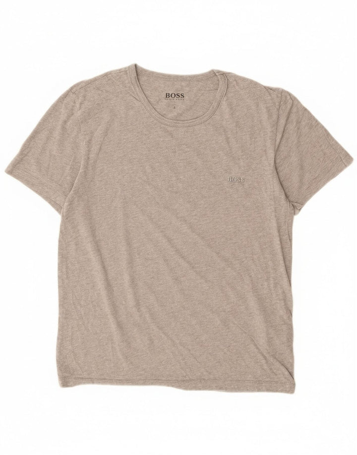 Hugo Boss Mens T-Shirt Top Pequeno Algodão Cinza