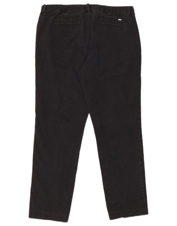 Calça chino reta feminina Tommy Hilfiger US 10 grande W32 L26 preta