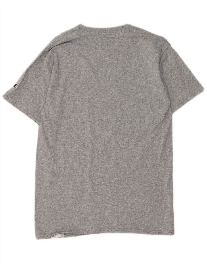 CAMPEÃO Camiseta Masculina Top Pequeno Algodão Cinza