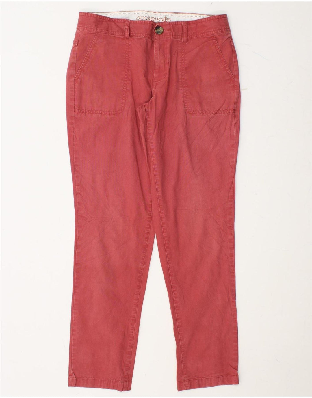 Calça Chino Feminina DOCKERS Slim US 6 Médio W30 L30 Algodão Rosa