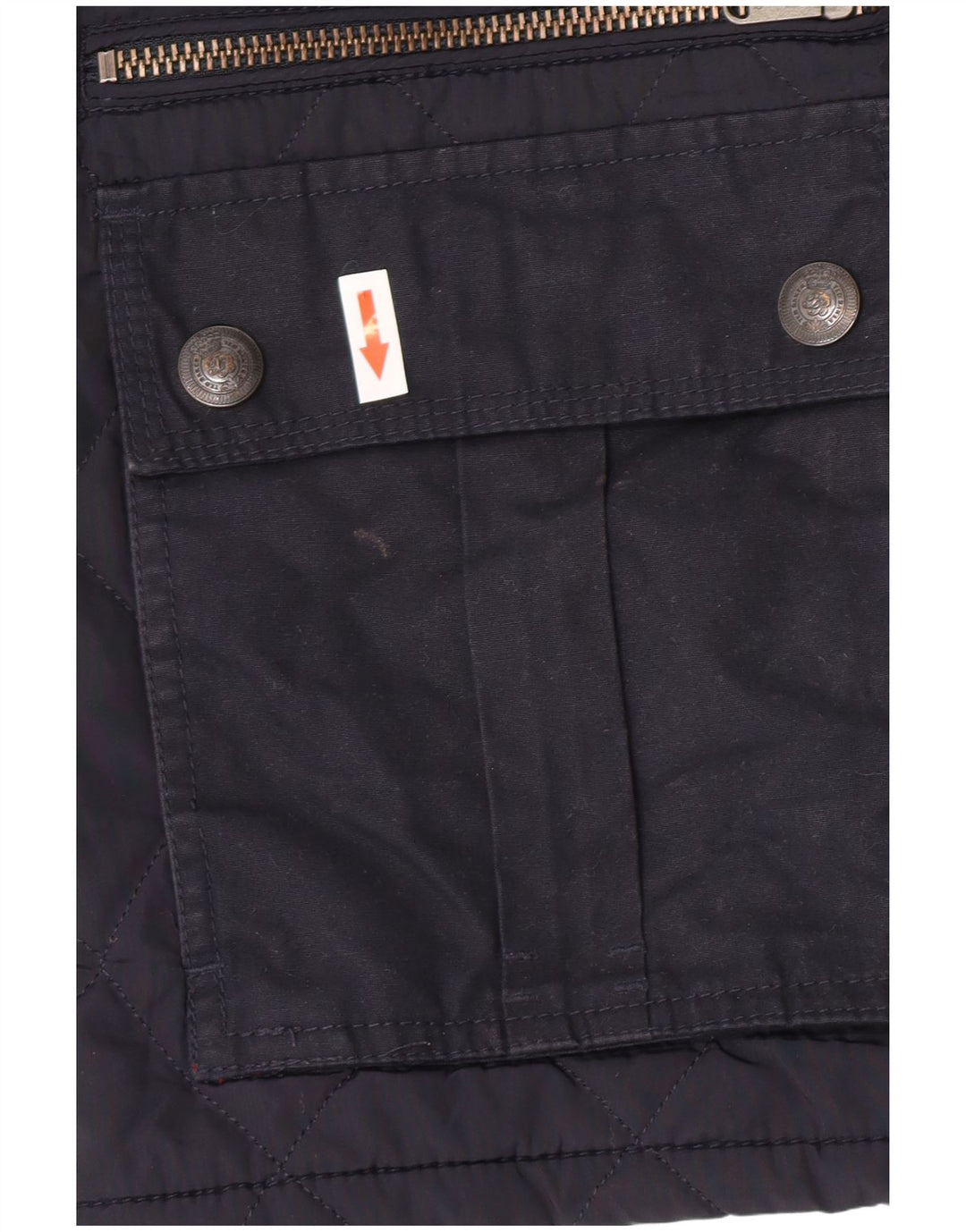 Jaqueta acolchoada masculina Ted Baker tamanho 4 grande poliéster azul marinho