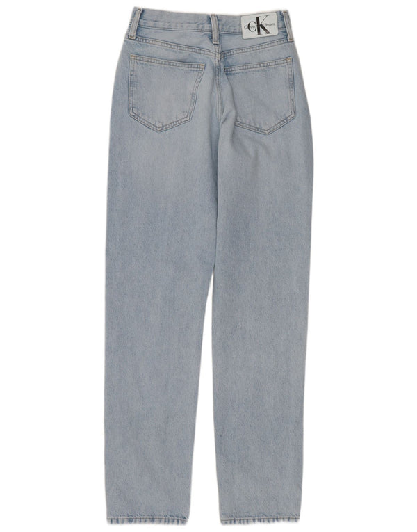 Calça jeans feminina Calvin Klein cintura alta cônica W27 L32 algodão azul