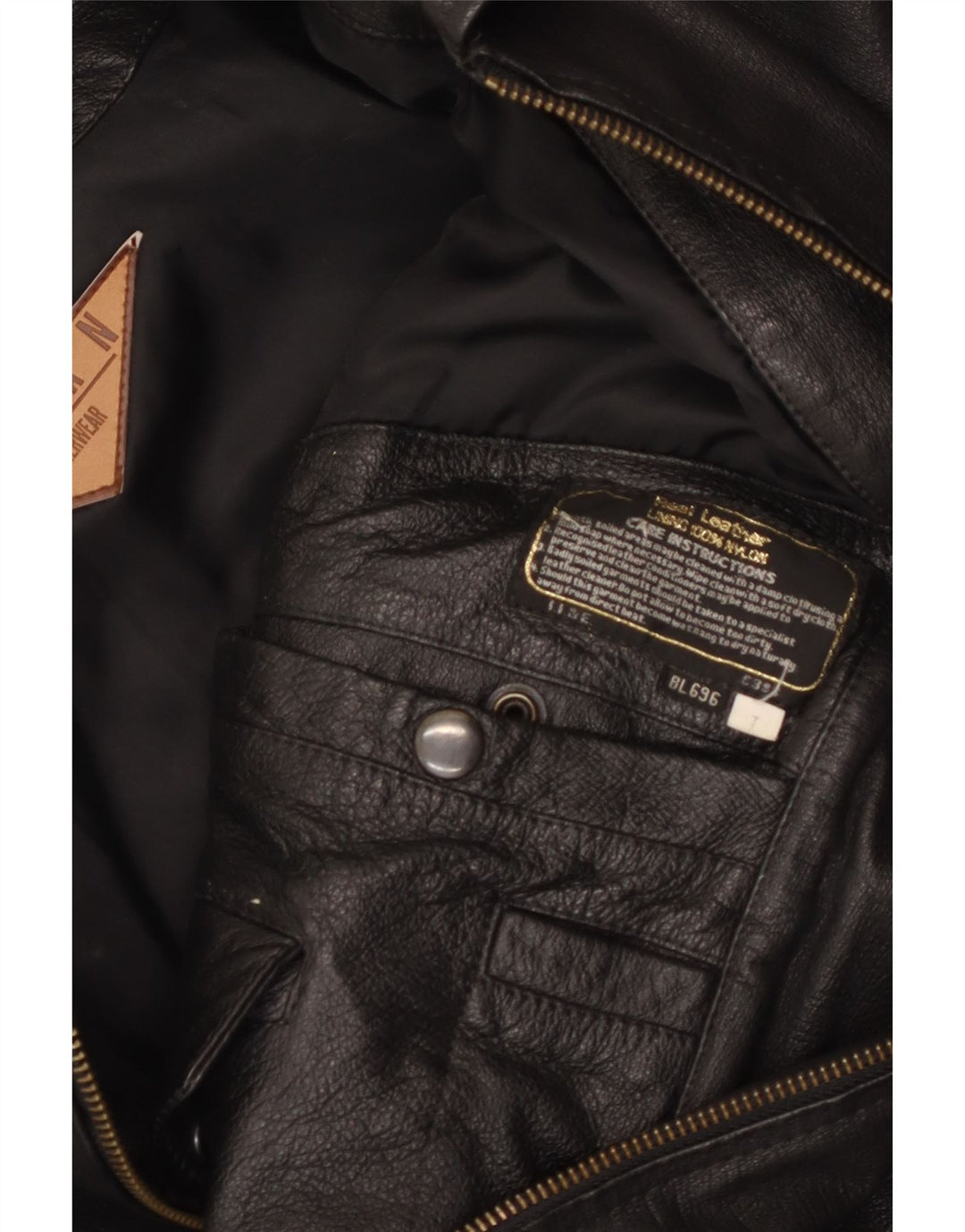 Jaqueta de couro masculina MILAN UK 40 grande couro preto