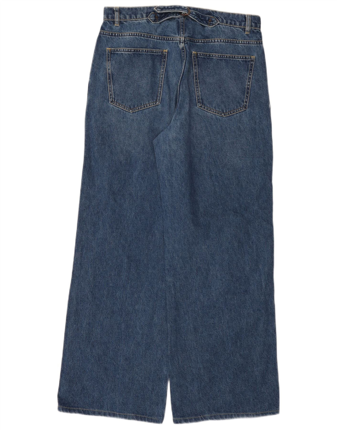 Jeans feminino Massimo Dutti com perna larga EU 40 médio W30 L30 azul algodão
