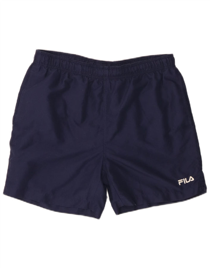 Shorts de banho masculino Fila médio azul marinho poliéster