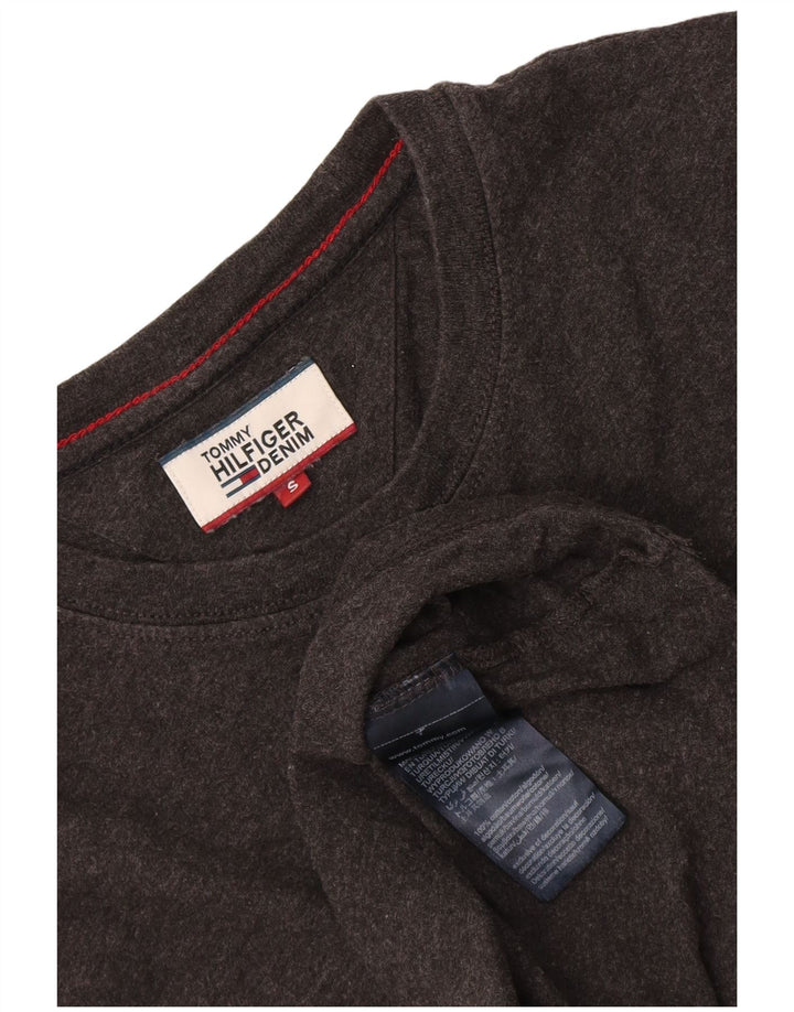 Camiseta masculina Tommy Hilfiger top pequeno algodão cinza