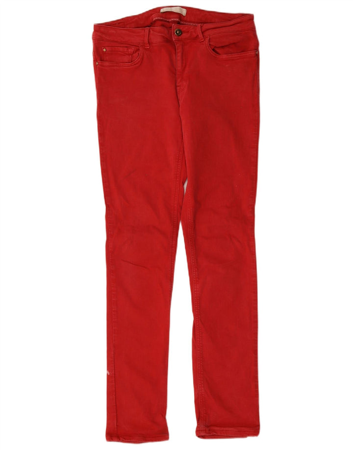 Zara Jeans Skinny Feminino EU 40 Médio W30 L30 Vermelho