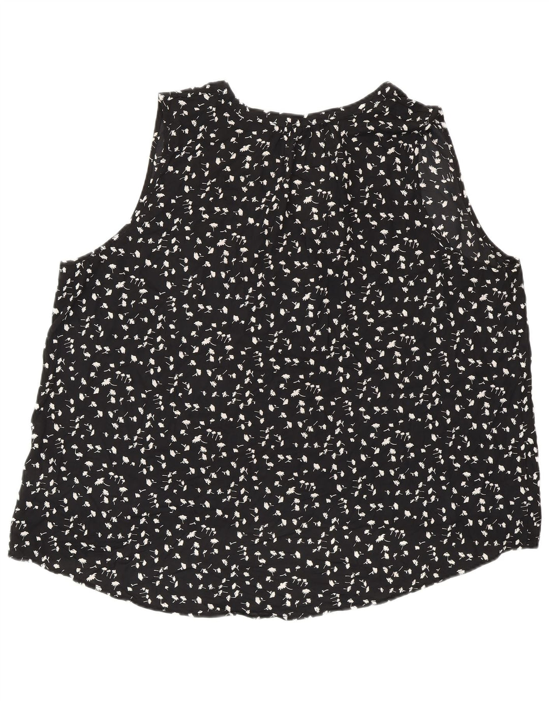 J. CREW Blusa feminina sem mangas 365 UK 20 2XL poliéster floral preto