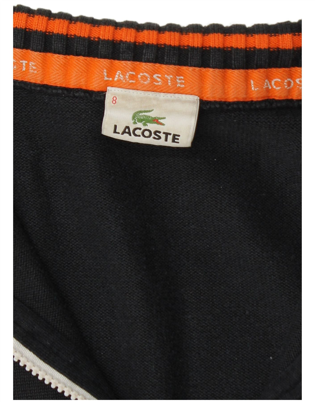 Suéter cardigã masculino Lacoste tamanho 8 3XL preto