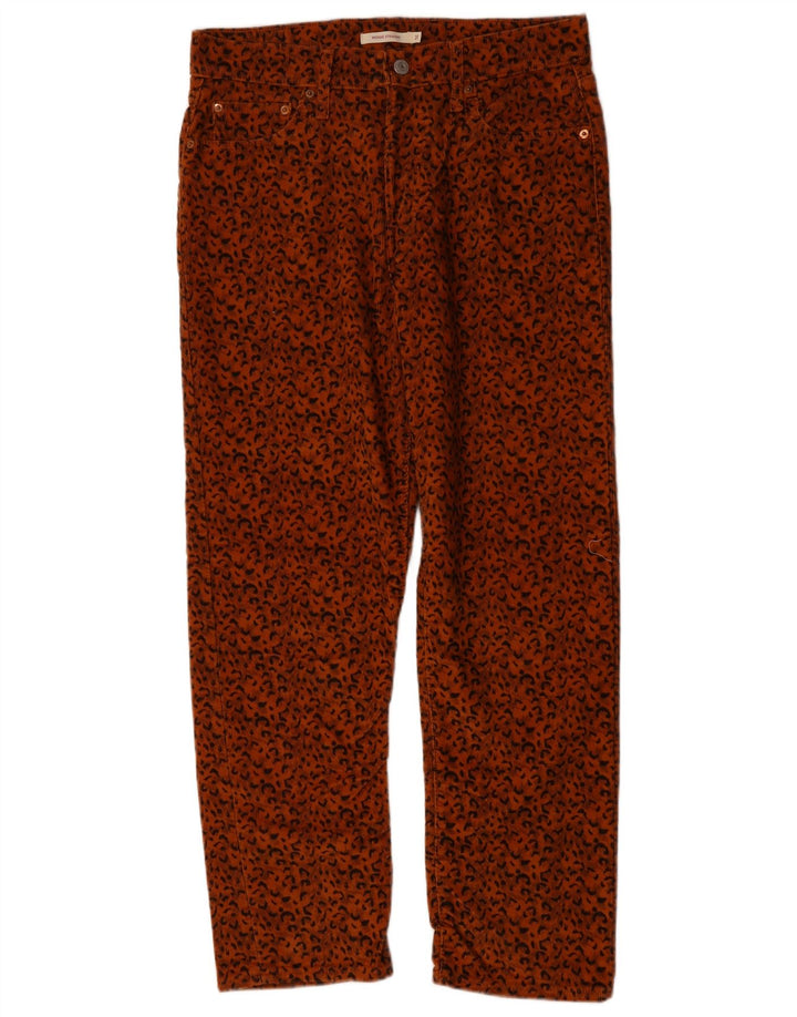 Calça feminina reta de veludo cotelê W31 L28