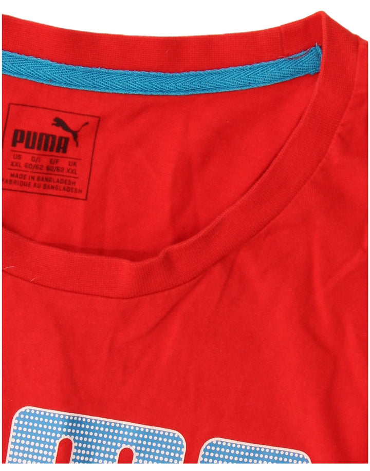 Camiseta gráfica masculina Puma Top 2XL vermelha