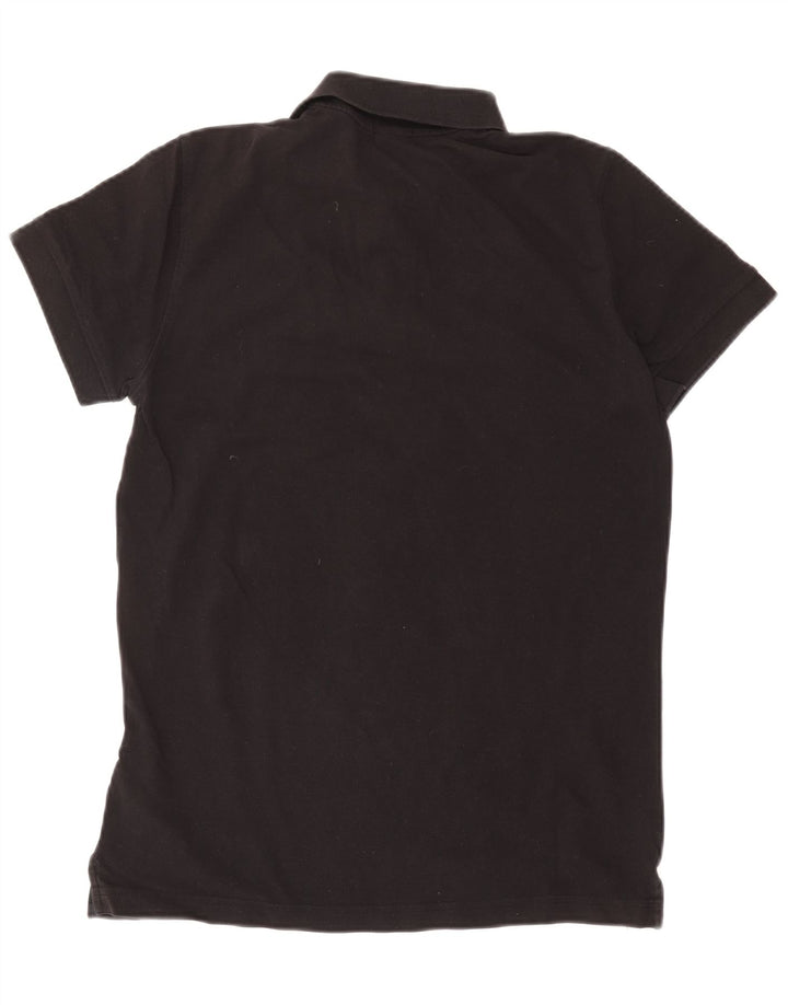 Camisa polo masculina de ajuste regular HUGO BOSS de algodão preto médio