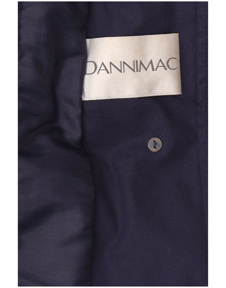 Sobretudo feminino Dannimac UK 18 XL azul marinho poliéster clássico