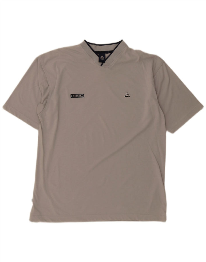 Le Coq Sportif Camiseta masculina grande poliéster cinza