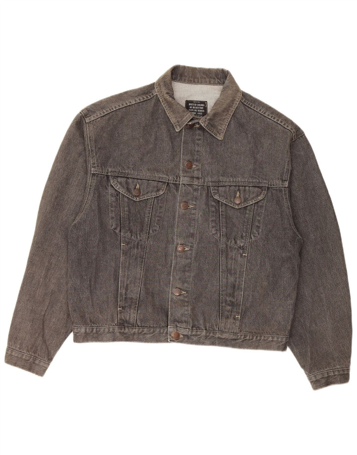 Jaqueta jeans masculina oversized Benetton IT 46 algodão cinza pequeno